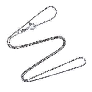 Estate Italy Sterling Silver 925 1.0mm Box Chain Necklace 16"